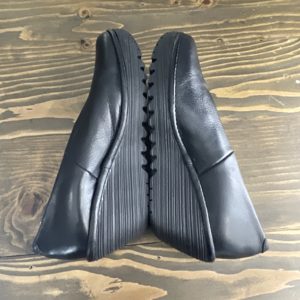 Fly London Black Leather Slip-On Heels - Picture 7 of 12